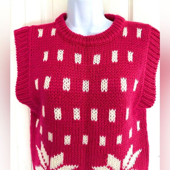 Vintage Sweater Vest Knit Grandma Cottage Core 80’s 90’s Retro Cristina’s - Picture 4 of 8